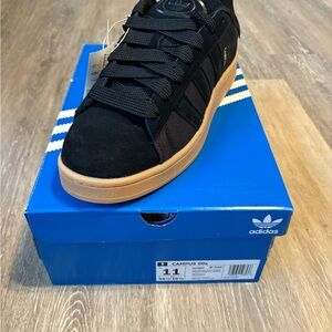 Adidas Black and Tan Campus Sneakers